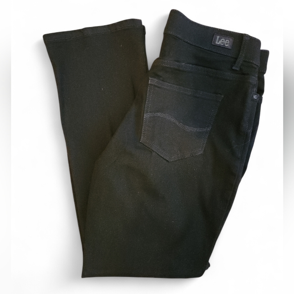 Lee Women's Classic Black Straight Leg Jeans Sz 12 Short